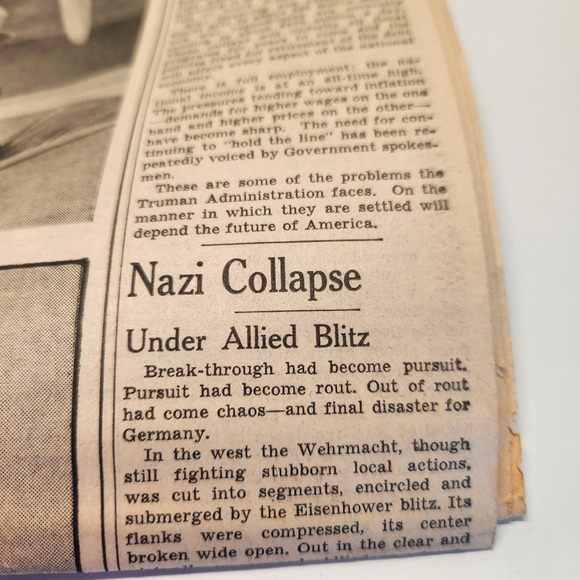 NY Times Section 4 Week in Review April 15, 1945 Commander in Chief Passes - Picture 5 of 7